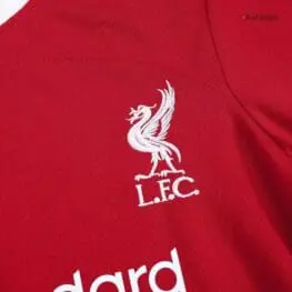 a close up of a red shirt