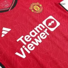 a red jersey with white text