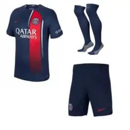 a blue and red football uniform