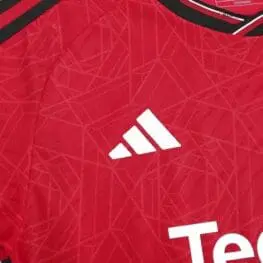 a close up of a red shirt