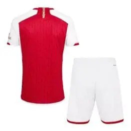 a red and white sports uniform