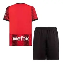 a red and black sports uniform