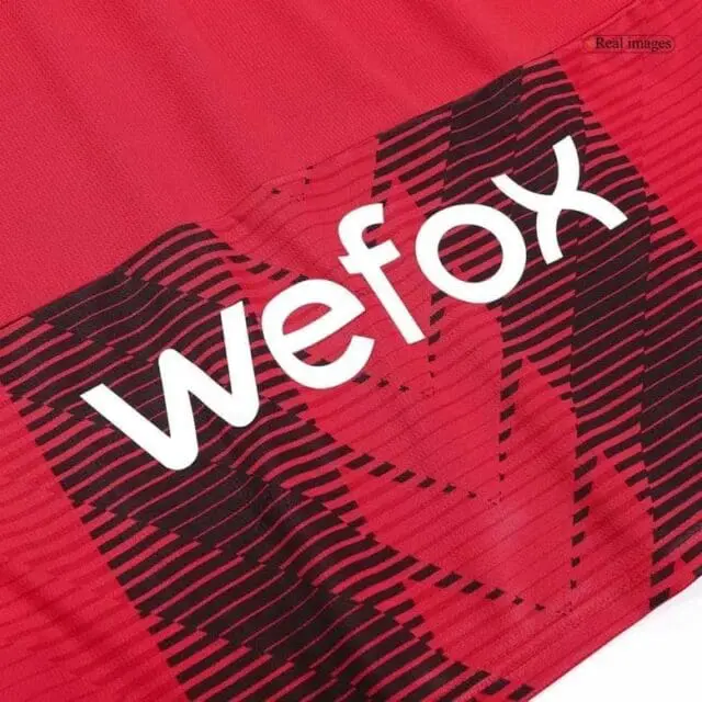 a close up of a red and black shirt