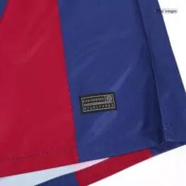 a red and blue striped fabric