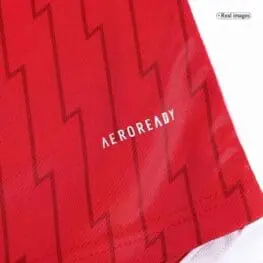 a red jersey with white text on it
