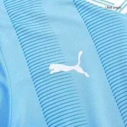 a close up of a blue shirt