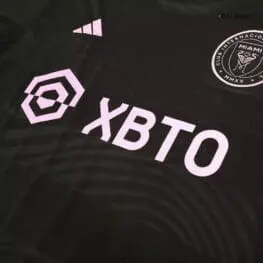 a black jersey with white text