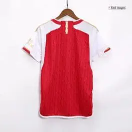 a red and white jersey on a swinger