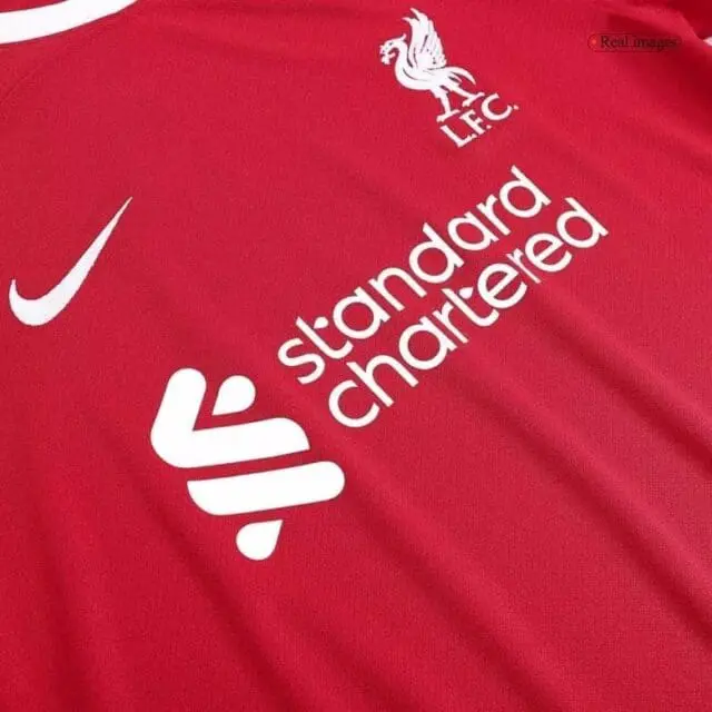 a close up of a red shirt