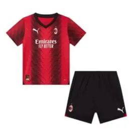 a red and black sports uniform