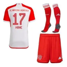 a red and white football uniform