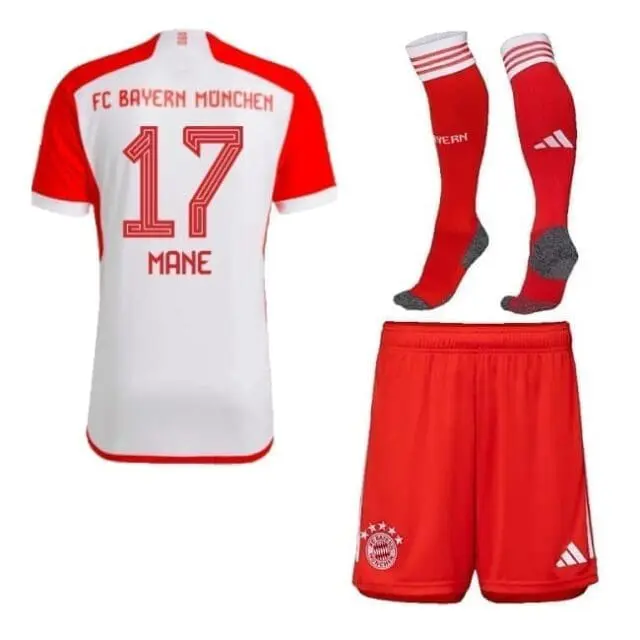 a red and white football uniform