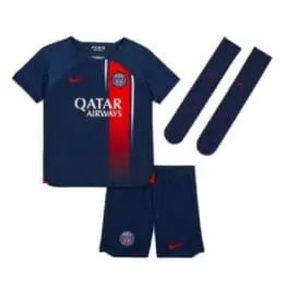 a blue and red uniform with socks and socks