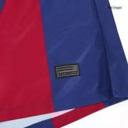 a red and blue striped fabric