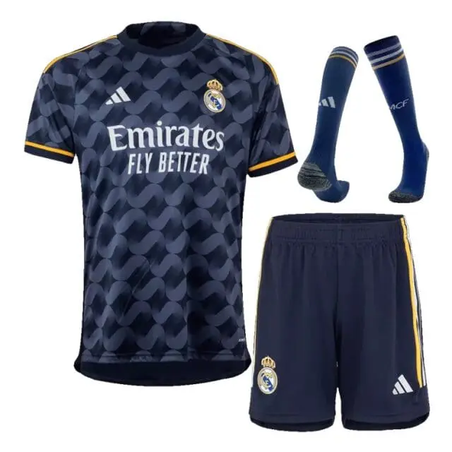 a blue football uniform with socks and socks