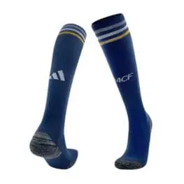 a pair of blue socks