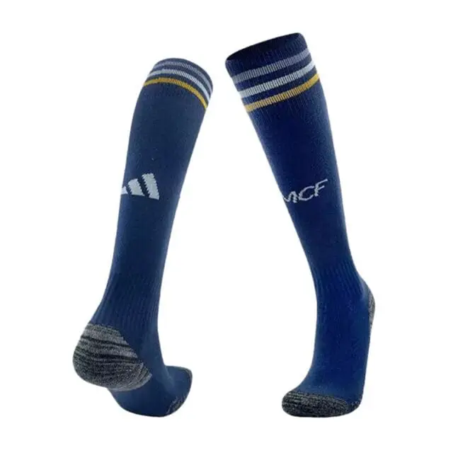 a pair of blue socks