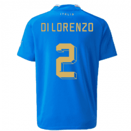 a blue jersey with yellow text and a number on it