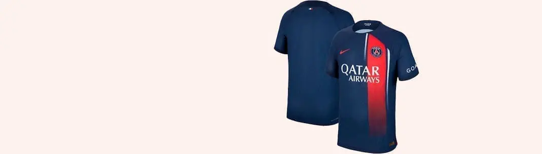 a blue sports jersey with white text