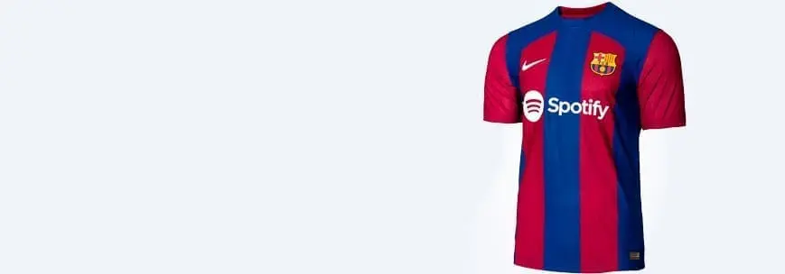 a person wearing a red and blue jersey