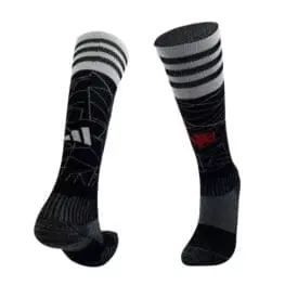 a pair of socks with a design on them