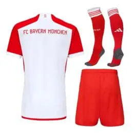 a red and white football uniform