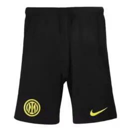 a black shorts with yellow logo