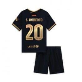 Детская форма Роберто чёрная Барселона 2020-2021