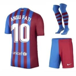 Футбольная форма Ансу Фати 10 Барселона 2021-2022 с гетрами