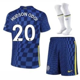 Футбольная форма Хадсон-Одои 20 Челси 2021-2022 с гетрами