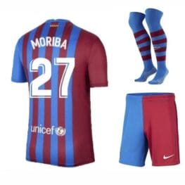 Футбольная форма Мориба 27 Барселона 2021-2022 с гетрами
