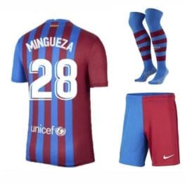 Футбольная форма Мингеса 28 Барселона 2021-2022 с гетрами