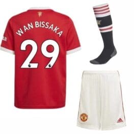 Футбольная форма Уан-Биссака 29 Манчестер Юнайтед 2021-2022 с гетрами