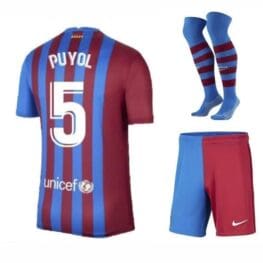 Футбольная форма Пуйоль 5 Барселона 2021-2022 с гетрами