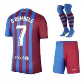 Футбольная форма Дембеле 7 Барселона 2021-2022 с гетрами
