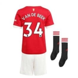 Детская форма Ван де Бек Манчестер Юнайтед 2021-2022 с гетрами