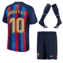 Детская футбольная форма Фати Барселона 2023 года с гетрами
