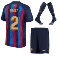 Детская футбольная форма Дест Барселона 2023 года с гетрами