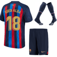 Детская футбольная форма Альба Барселона 2023 года с гетрами