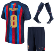 Детская футбольная форма Педри Барселона 2023 года с гетрами