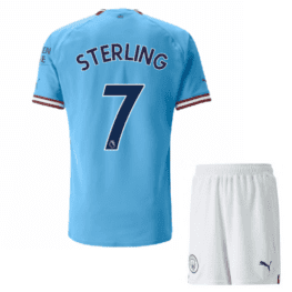 Детская футбольная форма Стерлинг Манчестер Сити 2023 года