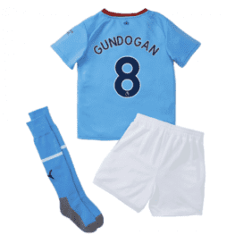 Детская футбольная форма Гюндоган Манчестер Сити 2023 года с гетрами
