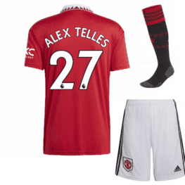 Детская футбольная форма Теллес Манчестер Юнайтед 2023 с гетрами
