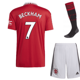 Детская футбольная форма Бекхэм Манчестер Юнайтед 2023 с гетрами