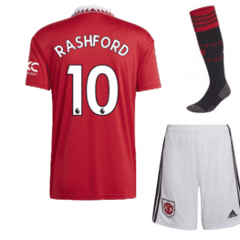 Детская футбольная форма Рашфорд Манчестер Юнайтед 2023 с гетрами