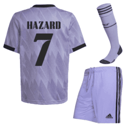 Гостевая футбольная форма Азар Реал Мадрид 2023 года с гетрами