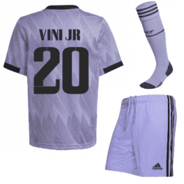 Гостевая футбольная форма Винисиус Реал Мадрид 2023 года с гетрами