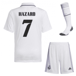 Детская футбольная форма Азар Реал Мадрид 2023 года с гетрами