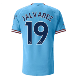 Детская футболка Альварес Манчестер Сити 2023 года