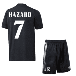 Детская чёрная футбольная форма Азар Реал Мадрид 2022-2023